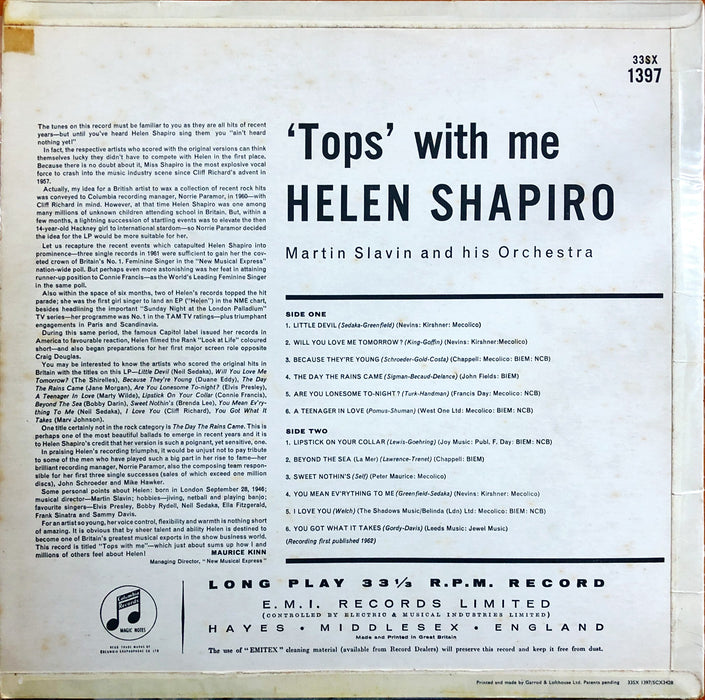 Helen Shapiro - 'Tops' With Me (Vinyl LP)