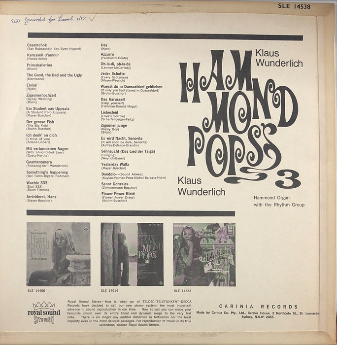 Klaus Wunderlich - Hammond Pops 3 (Vinyl LP)