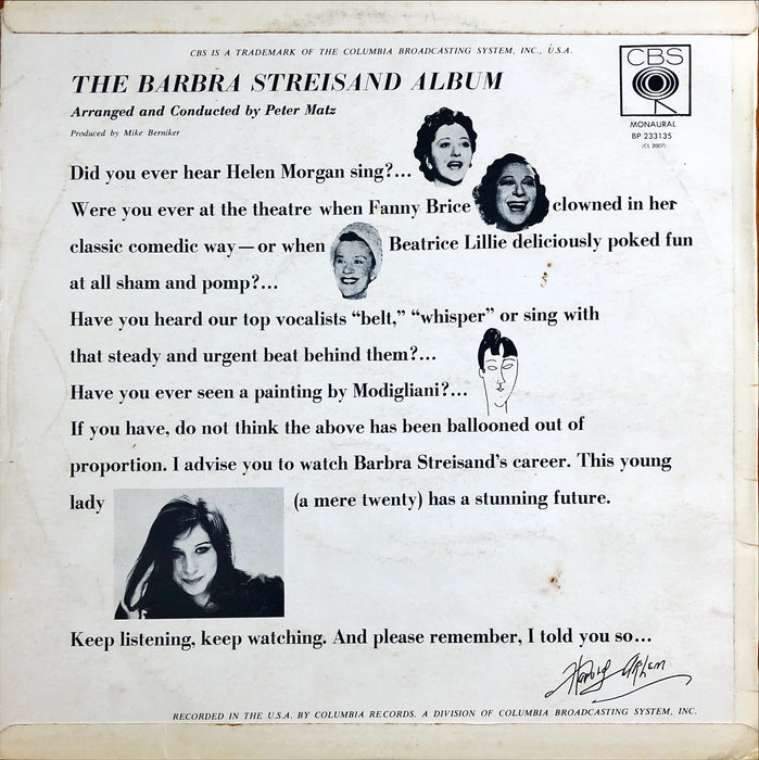 Barbra Streisand - The Barbra Streisand Album (Vinyl LP)