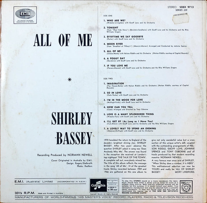 Shirley Bassey - All Of Me (Vinyl LP)