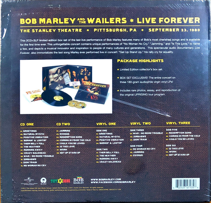 Bob Marley & The Wailers - Live Forever: The Stanley Theatre, Pittsburgh, PA, September 23, 1980 (Vinyl 3LP, 2CD)[Boxset]