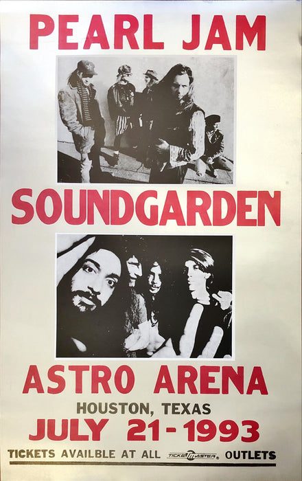 Pearl Jam & Soundgarden - Astro Arena - July 12 - 1993 (35.5x56cm)