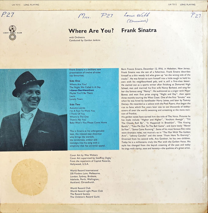 Frank Sinatra - Where Are You? (Vinyl LP)