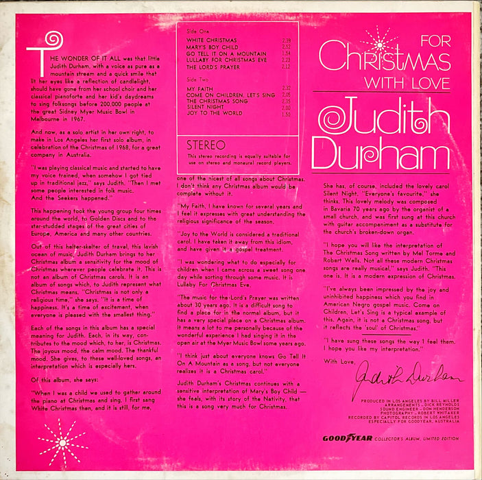 Judith Durham - For Christmas With Love (Vinyl LP)