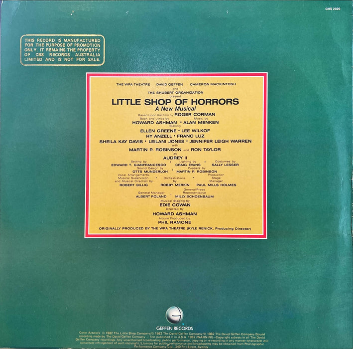 Howard Ashman & Alan Menken - Little Shop Of Horrors - Original Cast Album (Vinyl LP)(Promo)
