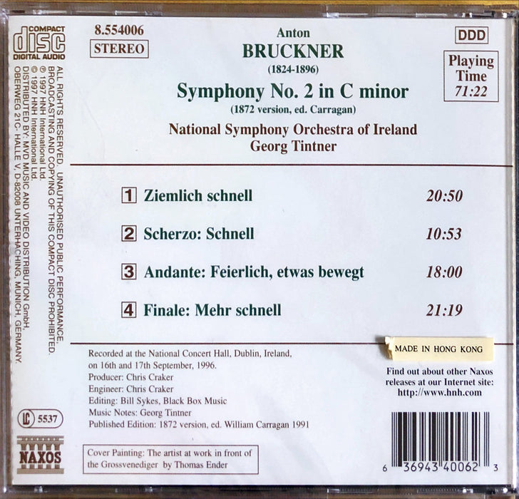 Anton Bruckner - National Syphony Orchestra Of Ireland, George Tintner - Symphony No. 2 (1872 Version)