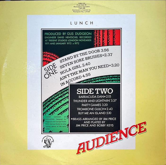 Audience - Lunch (Vinyl LP)[Gatefold]
