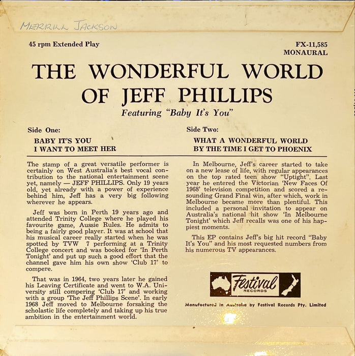 Jeff Phillips - The Wonderful World Of Jeff Phillips (7" Vinyl)
