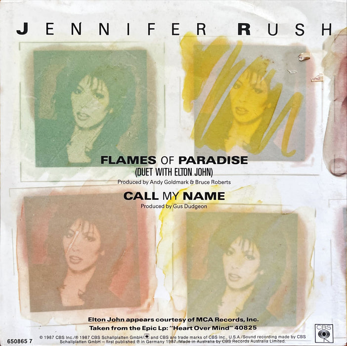 Jennifer Rush Duet With Elton John - Flames Of Paradise / Call My Name (7" Vinyl)