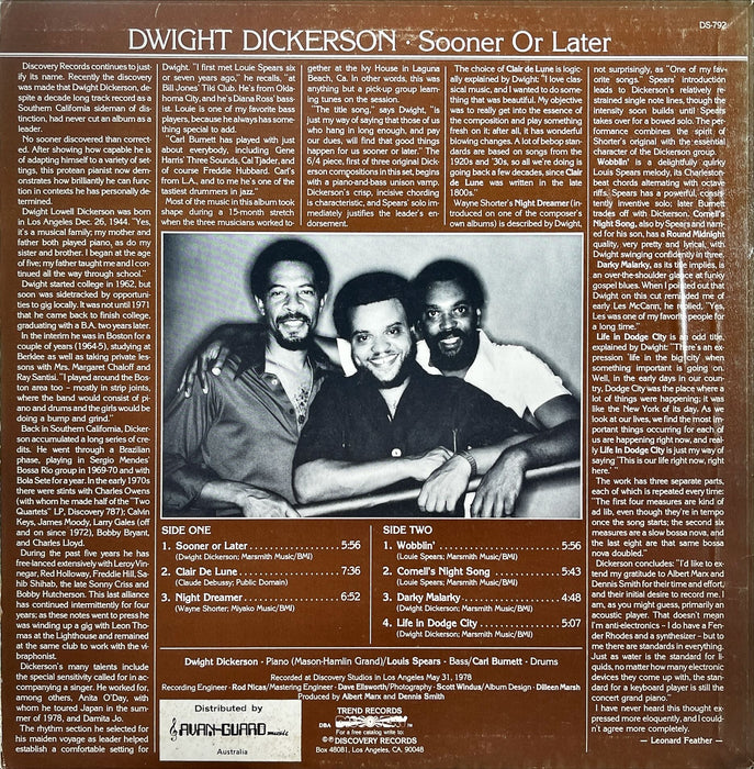 Dwight Dickerson - Sooner Or Later (Vinyl LP)