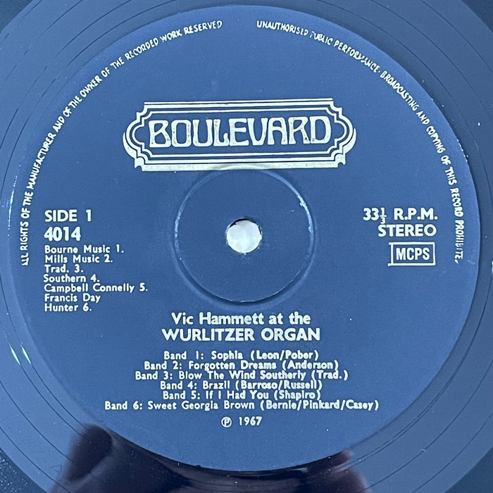 Vic Hammett - At The Wurlitzer Organ (Vinyl LP)
