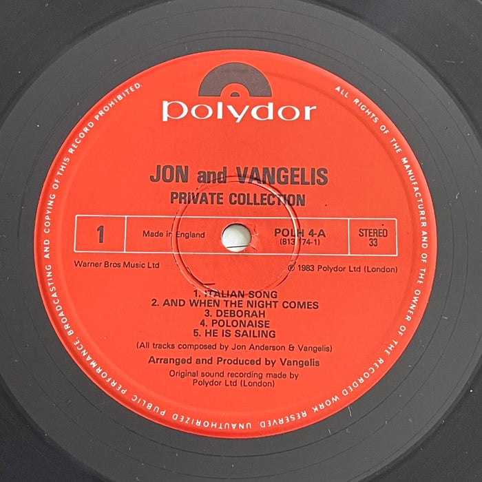 Jon & Vangelis - Private Collection (Vinyl LP)