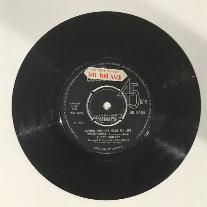 Buddy England - Forgive And Forget / Loving You Had Made My Life Worthwhile (7" Vinyl)
