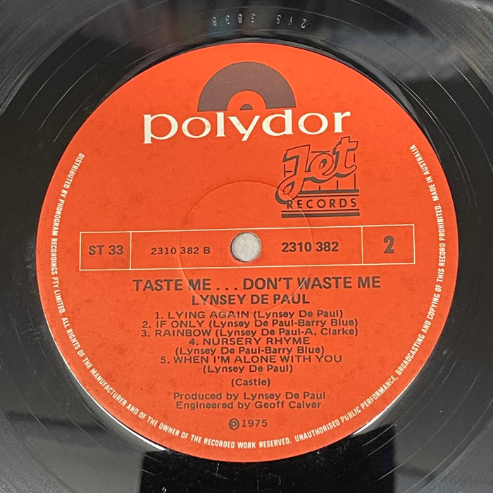 Lynsey De Paul - Taste Me... Don't Waste Me (Vinyl LP)