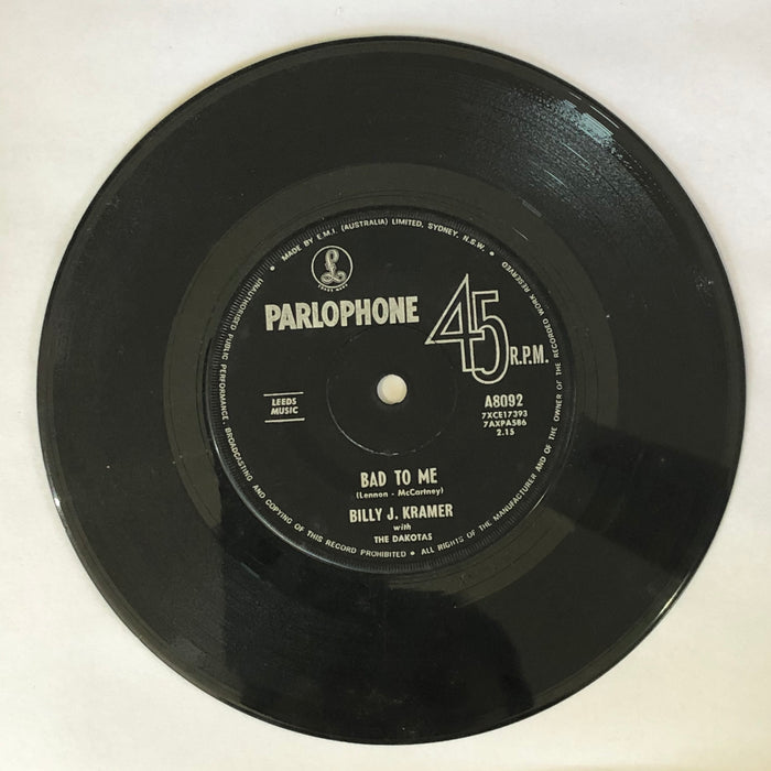 Billy J. Kramer With The Dakotas - Bad To Me / I Call Your Name