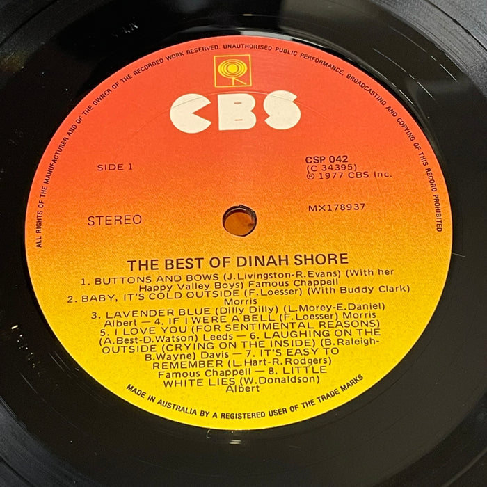 Dinah Shore - The Best Of Dinah Shore (Vinyl LP)