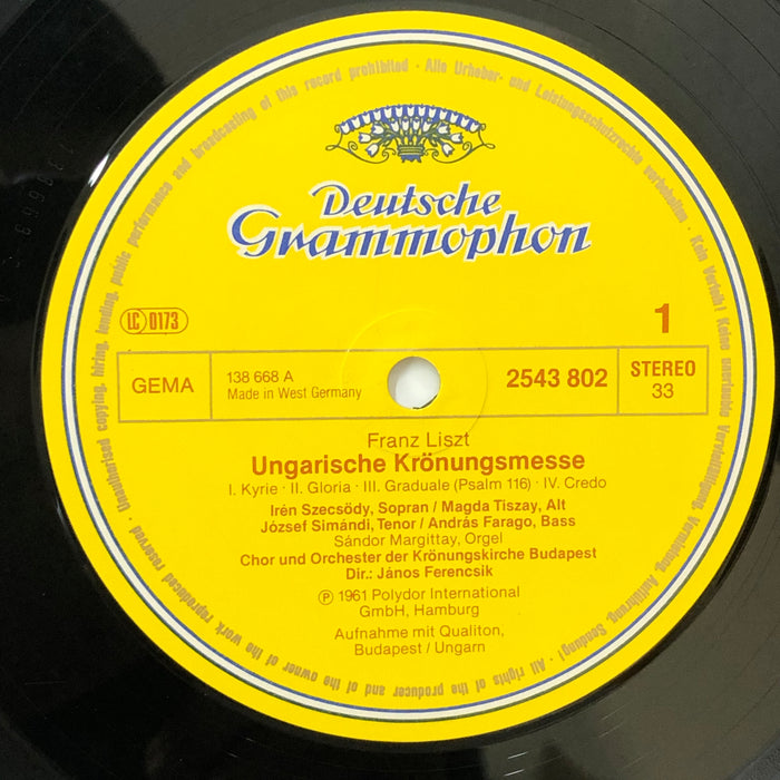 Franz Liszt - Chorus And Orchestra Of The Coronation Church, Budapest, János Ferencsik - Hungarian Coronation Mass (Vinyl LP)