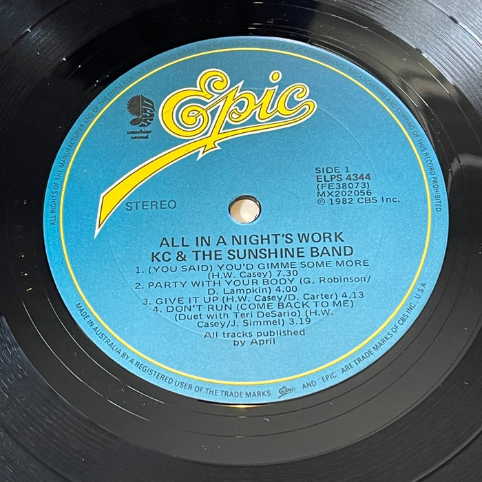 KC & The Sunshine Band - All In A Night's Work (Vinyl LP)