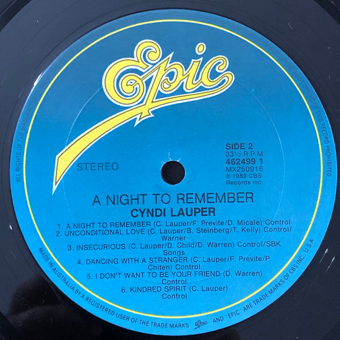 Cyndi Lauper - A Night To Remember (Vinyl LP)