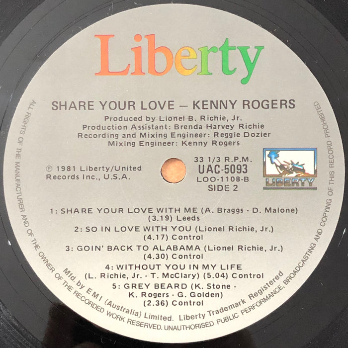 Kenny Rogers - Share Your Love (Vinyl LP)