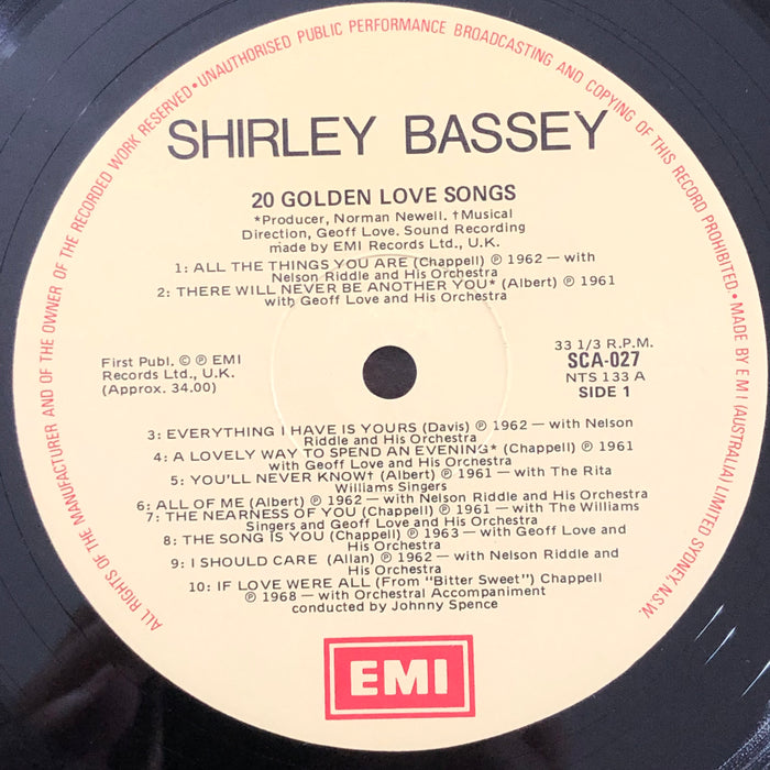 Shirley Bassey - 20 Golden Love Songs (Vinyl LP)