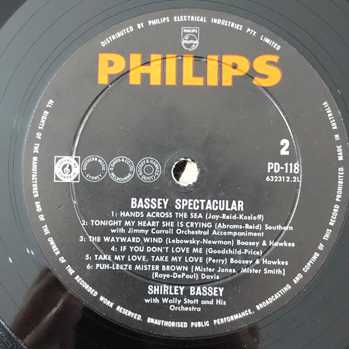 Shirley Bassey With Wally Stott & His Orchestra - Bassey Spectacular (Vinyl LP)