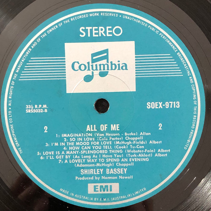 Shirley Bassey - All Of Me (Vinyl LP)