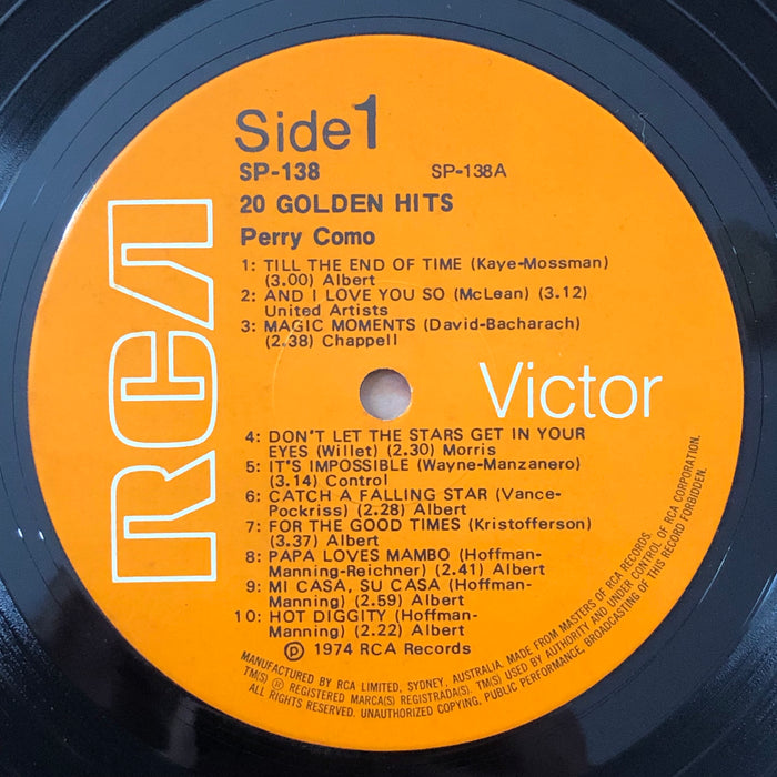 Perry Como - 20 Golden Hits (Vinyl LP)