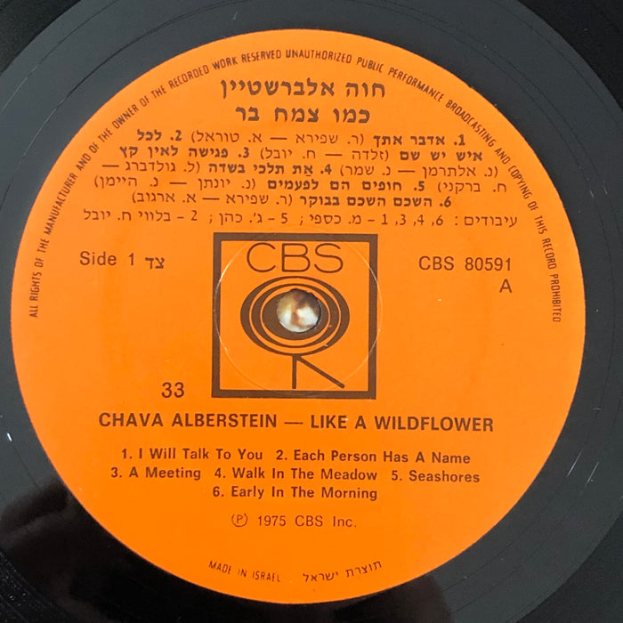 חוה אלברשטיין - כמו צמח בר • Chava Alberstein - Like A Wildflower (Vinyl LP)