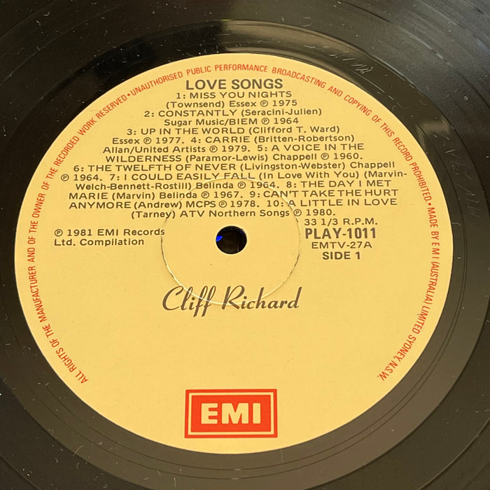 Cliff Richard - Love Songs (Vinyl LP)