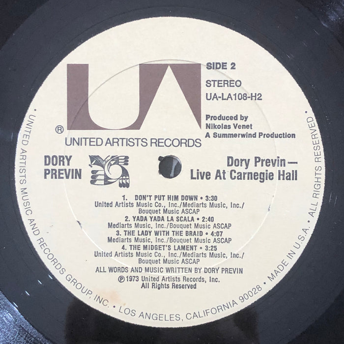 Dory Previn - Live At Carnegie Hall (Vinyl 2LP)[Gatefold]
