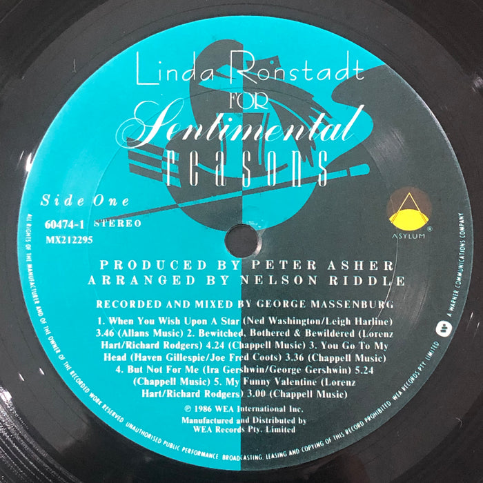 Linda Ronstadt With Nelson Riddle & His Orchestra - For Sentimental Reasons (Vinyl LP)