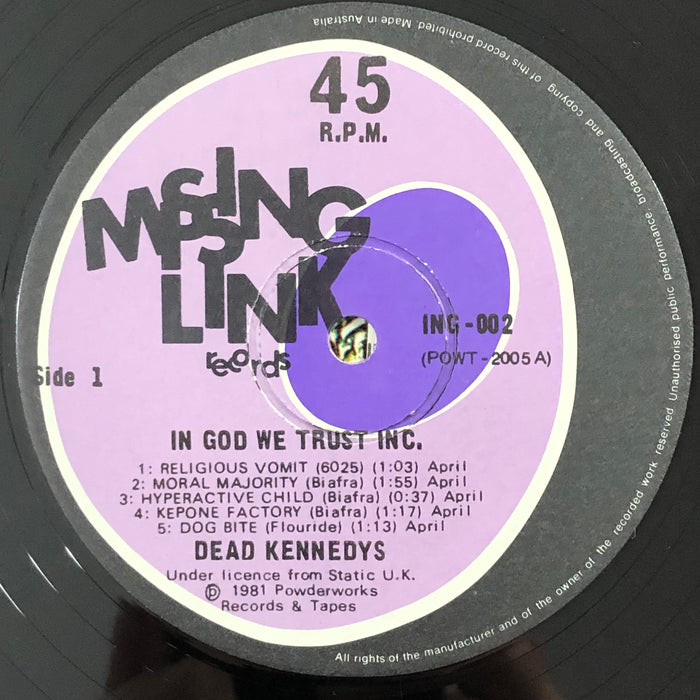 Dead Kennedys - In God We Trust, Inc. (12" Single)