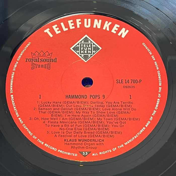Klaus Wunderlich - Hammond Pops 9 (Vinyl LP)