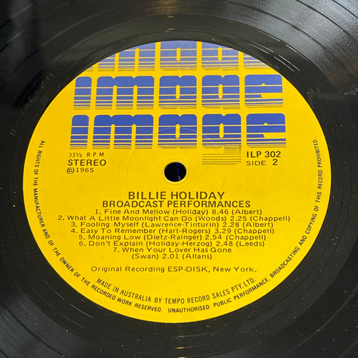 Billie Holiday - Broadcast Performances Volume 3 1956 - 1958 (Vinyl LP)