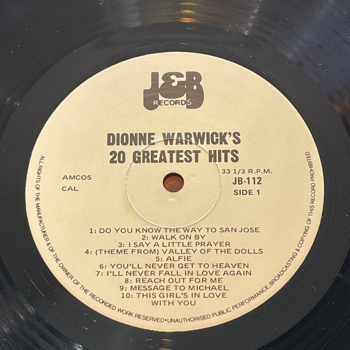 Dionne Warwick - 20 Greatest Hits (Vinyl LP)